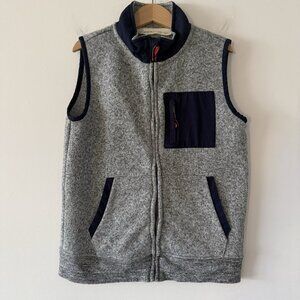 J Crew Crewcuts Boys Size 8 Gray Fleece Utility Vest School Preppy Outdoor